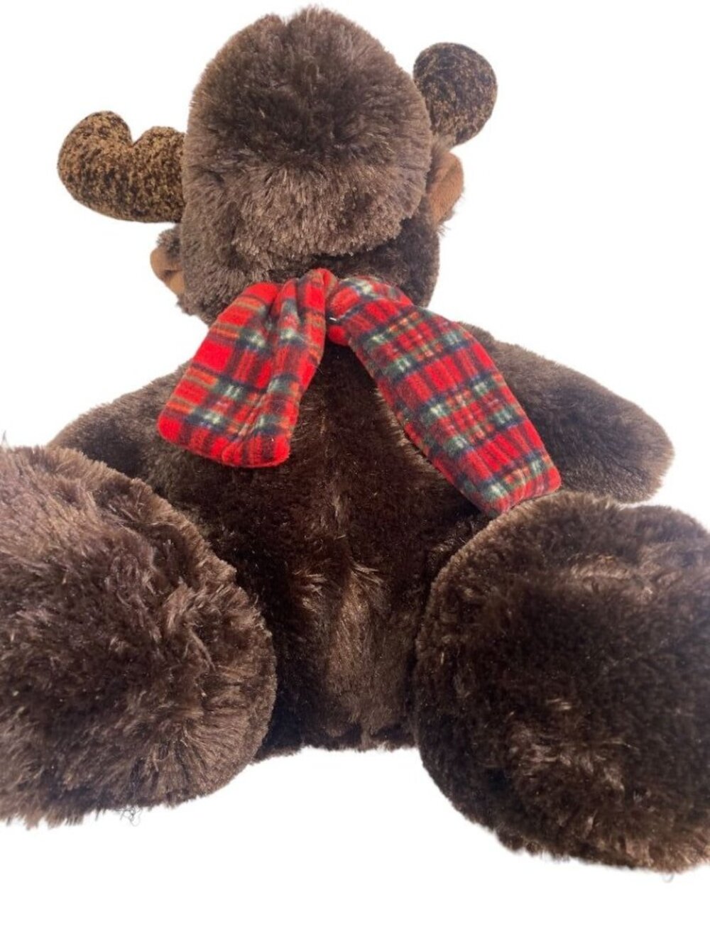 Moose Stuffed Animal Toy Cabin Decor Red Plaid - Picture 3 of 7